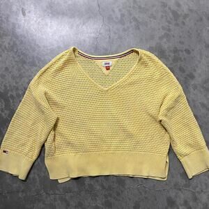 Tommy hilfiger yellow knit sweater